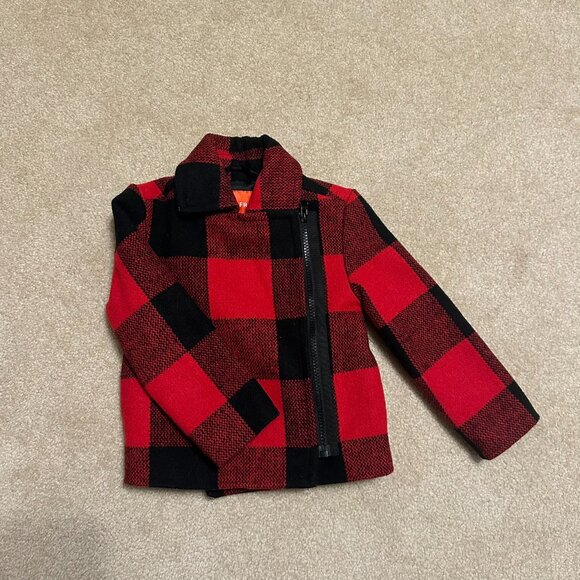 2/$30 Red Plaid Joe Fresh Jacket - Picture 3 of 11